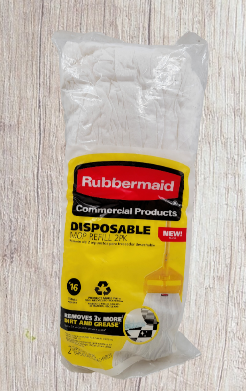 Rubbermaid Commercial Products Disposable Floor Mop Refill 2 Pack #16 White - $10.00