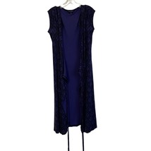 Banana Republic Large Wrap Dress 73% Silk 27% Cotton Purple &amp; Black Geometric - £30.96 GBP