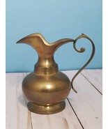 Vintage Brass Pitcher Made In India 4 1/2 Inches Small - £7.69 GBP