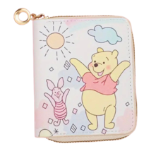 Winnie the Pooh &amp; Piglet Faux Leather Wallet Zipper Coin Pocket Credit C... - €12,87 EUR