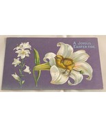 c.1909 Joyous Easter-Tide Chick in Flower Embossed Easter Postcard - £7.84 GBP