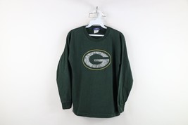 Vtg Reebok Boys Large Distressed Green Bay Packers Football Long Sleeve ... - $24.70