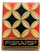 VTG Fiskars Geometric Leaf Flower Enamel Pin Crafting Tool Advertising R... - $12.99