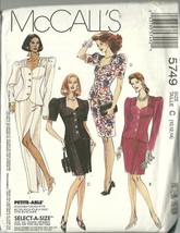 McCall's Sewing Pattern 5749 Misses Womens 2 Piece Dress Skirt Top 10 12 14 New - $9.99