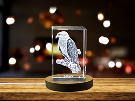 LED Base included | Majestic Hawk Crystal Carvings | Exquisite Gems Etch... - £31.45 GBP+