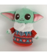 Star Wars The Mandalorian Grogu 9&quot; Plush Stuffed Toy Christmas Sweater w... - $44.61 CAD