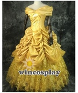 Princess Belle Cosplay Costume Custom-made belle Yellow cosplay dress - £114.45 GBP