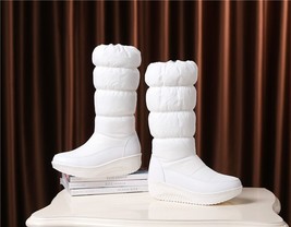 Women Mid-calf Boots New Winter Keep Long Warm Round Toe Female Snow Boots Side  - £78.32 GBP