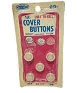 Vintage Penn Self Cover Buttons Quarter Ball New Old Stock Pack of 5 - $11.61