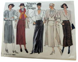 Vogue Basic Design Sewing Pattern 1481 A-Line Wrap Skirt Evening Length Cut 14 - £9.43 GBP