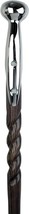 Black Hame Chrome Plated Handle Walking Stick with Twisted Ash Wood Shaf - £29.05 GBP