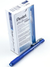 NEW Pentel Clic Eraser Grip 12-Pack Blue Barrels ZE22-C Retractable White Eraser - £19.51 GBP
