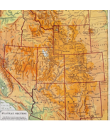 1898 Map Plateau States USA Victorian Physical Geography Atlas Print DWXX1 - $548.16 MXN