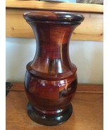Large Hand Pieced Various Wood Wooden Parquet Vase – 9.75 inches high x ... - £29.70 GBP
