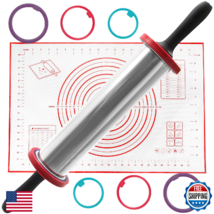 SHIKORI Adjustable Stainless Steel Rolling Pin w/ Thickness Rings, Dough... - $49.72