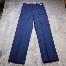 Defense Logistics Agency Trouser Mens 32R &quot;C&quot; Dress Pants Navy Belted Un... - $19.68