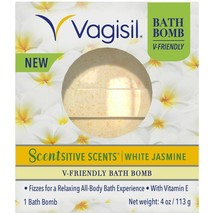 Vagisil Scentsitive Scents V-Friendly Bath Bomb, White Jasmine Scent Sensitive. - £9.63 GBP