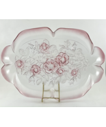 Walther Glass Mikasa Pink Rosella Crystal Rose Scalloped Large 16&quot; Tray ... - £23.76 GBP
