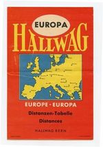 Hallwag Bern Europa Europe Distances Chart 1955 - $11.88
