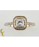 14k Yellow Gold Princess Cut Diamond Halo Engagement Ring Size 5.5 TCW =... - $3,928.08