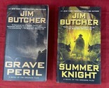 Jim Butcher Dresden Files 2 Paperback SUMMER KNIGHT &amp; GRAVE PERIL Book Lot - $14.80