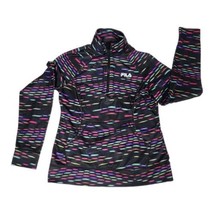 Fila Sport Pullover Jacket Multicolor Geometric Knit 1/4 Zip Running Gear Sz XS - £12.61 GBP