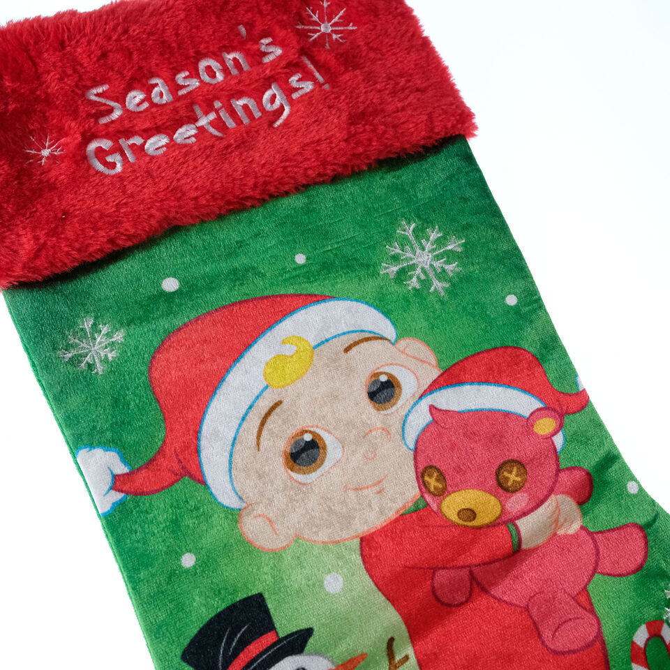 CoComelon JJ “Season’s Greetings” Velour Christmas Stocking Multi-Color 20 inch Item image 5
