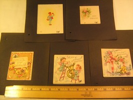 Lot Of 5 Vintage Greeting Cards 1930 - 1940s Misc [Y79C2f] - £4.46 GBP