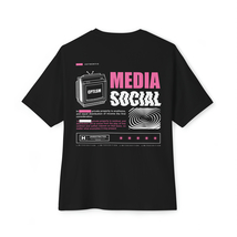 Unisex Oversized Boxy T-shirt Media Social Y2K Style - £27.44 GBP