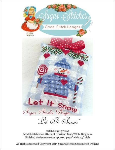 Let it Snow snowman christmas cross stitch chart Sugar Stitches Designs  - $6.00