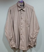 Nautica 80’s Two-Ply Cotton Plaid Men’s Dress Shirt Size L Long Sleeve Pocket - £18.77 GBP