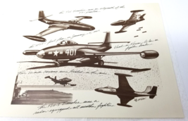 F2H Banshee Plane Art Print Drawing McDonnell Douglas 1986 75th Anniversary - $23.70