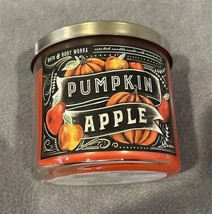 Bath &amp; Body Works 3 Wick Candle Pumpkin And Apple Scented Candle New - £15.81 GBP