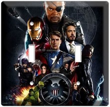Avengers Ironman Thor Super Power Hulk 2 Gang Light Switch Wall Plate Room Decor - £18.33 GBP