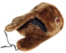 Autentico Russo Militare Camel Marrone Colbacco Cappello Soviet Stemma S... - £20.19 GBP