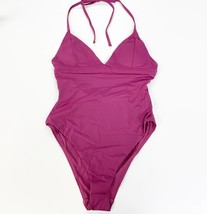 NEW Andie Womens L The Lagos Plum Halter One Piece Swimsuit Removable Cups - £50.20 GBP