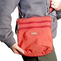 Baggallini Orange-Red Crossbody Travel Organization Bag Purse - $26.99