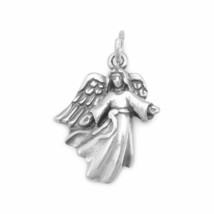 3D Angel with Open Arms Charm Pendant Girl Women Memorial Gift 14K White Gold Fn - £38.34 GBP
