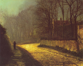 Art The Lovers by John Atkinson Grimshaw Fine Giclee Print Canvas 16&quot; x 20 &quot; - $14.95