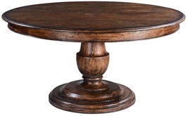 Dining Table Scottsdale Round Solid Wood Distressed Rustic Pecan Pedestal B - £2,335.93 GBP