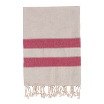 Bello Turkish Beach Towel, Soft Linen Red, Handwoven Peshtemal, 39 x 66.9 Inches - £56.09 GBP