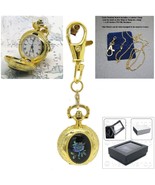 Gold Color Pendant Watch Women Pocket Watch 2 Ways Use Necklace and Key ... - £16.19 GBP