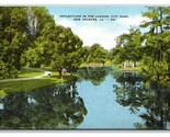 Lagoon in City Park New Orleans Louisiana LA UNP Linen Postcard Y14 - £2.29 GBP
