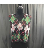 Vintage Huntington Ridge hand knitted stripes squares vest - €8,37 EUR