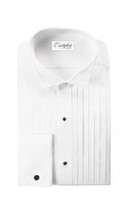 Cristoforo Big &amp; Tall White Wingtip 100% Cotton French Cuff Tuxedo Shirt - £81.38 GBP