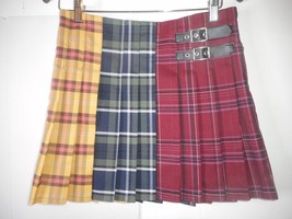 No Boundaries Junior XS (1) Multi-Color Pleated Plaid Skirt Kilt Style Buckles - £9.88 GBP