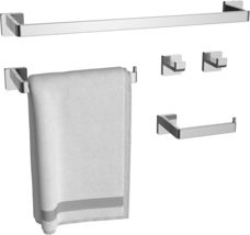 5-Pieces Bathroom Hardware Set Polished Chrome Towel Racks for Bathroom ... - $45.99