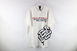 NOS Vtg 90s Ralph Lauren Mens 2XL Spell Out Big Logo Short Sleeve T-Shirt White - $69.25