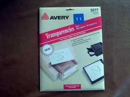 5277 Avery 20 Clear Transparencies for Deskjet Printers 8-1/2&quot; x 11&quot; - £9.34 GBP