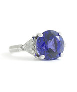 Authenticity Guarantee 
Round Blue Tanzanite Trillion Diamond Gemstone R... - £4,479.85 GBP